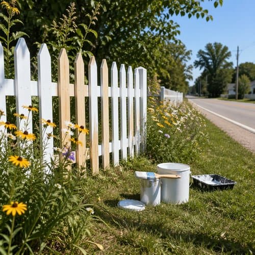 Painted-White Fence by Psalmix